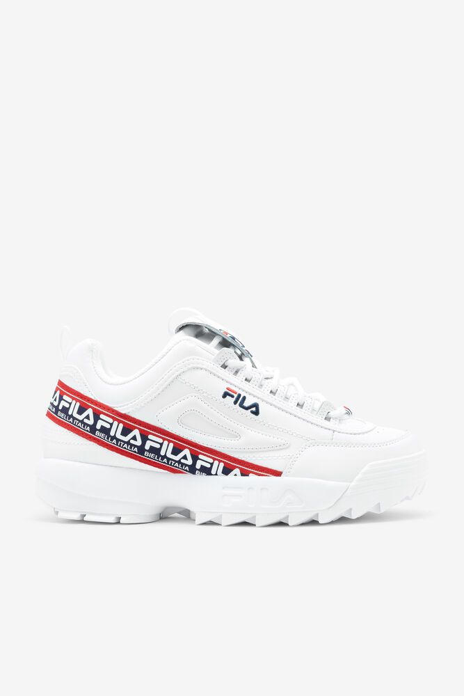 Fila Miesten Tennarit Disruptor 2 Premium Logo Tape Valkoinen - HAMZ-07596